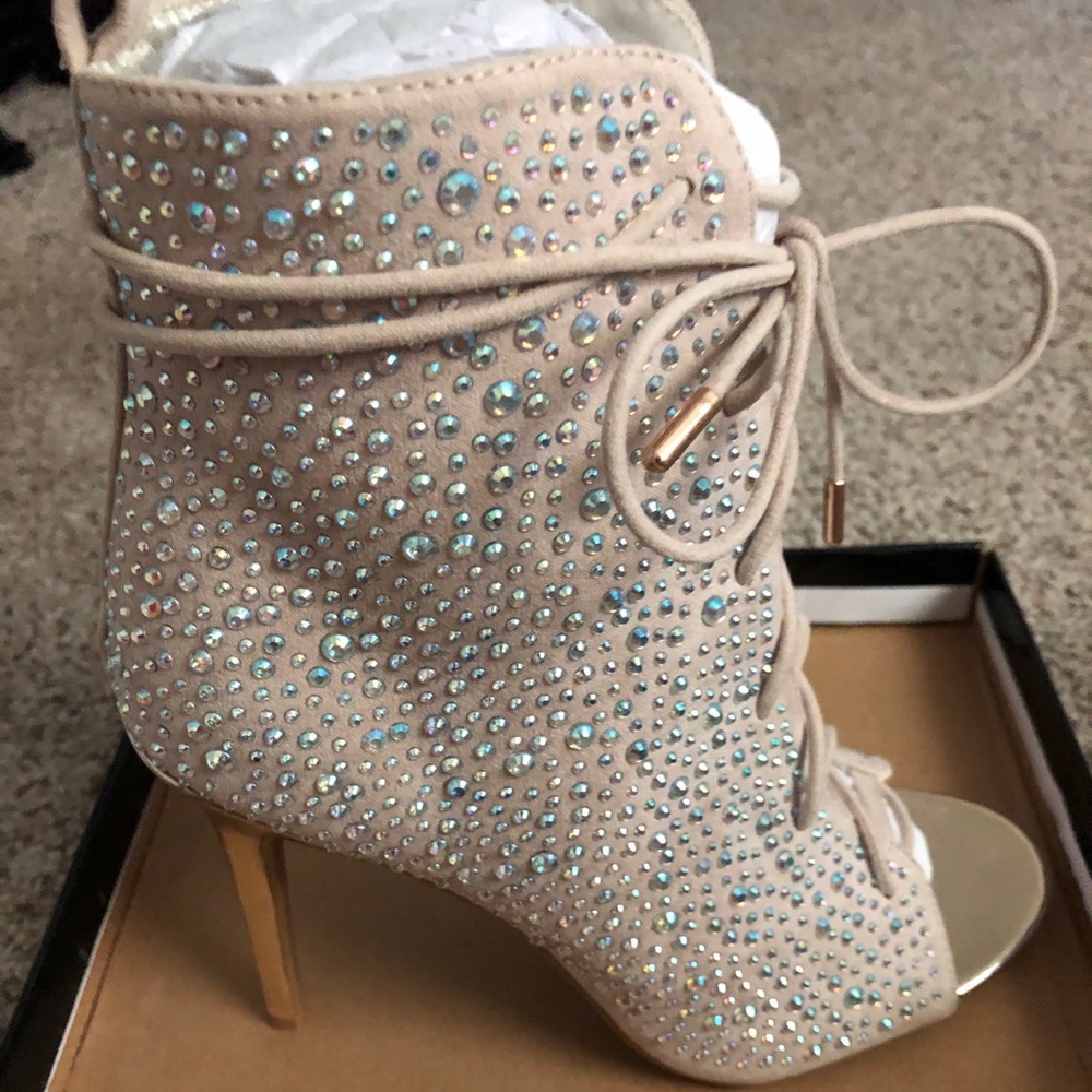 Anna Michelle Open Toe Dazzle Booties